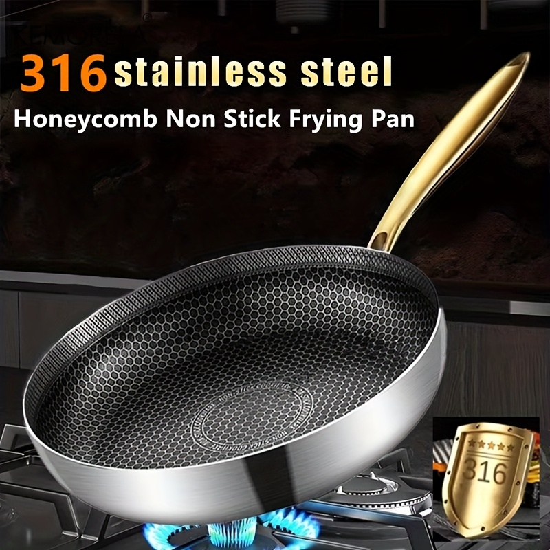 Home Cooking Cookbook - 316 Stainless Steel Frying Pan Wok