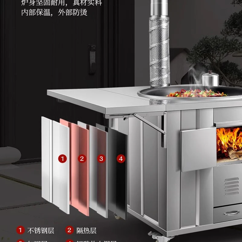 Stainless Steel Firewood Stove - Home Cooking Heater ulasan dan harga