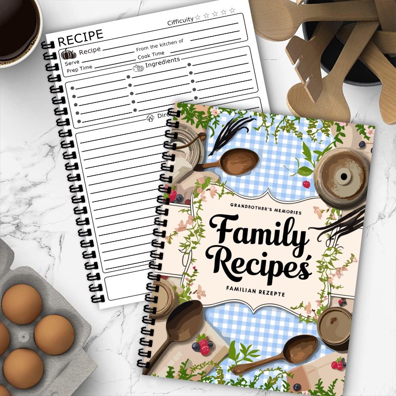 A5 Recipe Book, Blue Grid, Vin - Home Cooking Cookbook ulasan dan harga