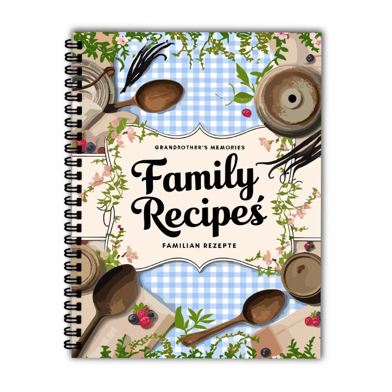 A5 Recipe Book, Blue Grid, Vin - Home Cooking Cookbook ulasan dan harga