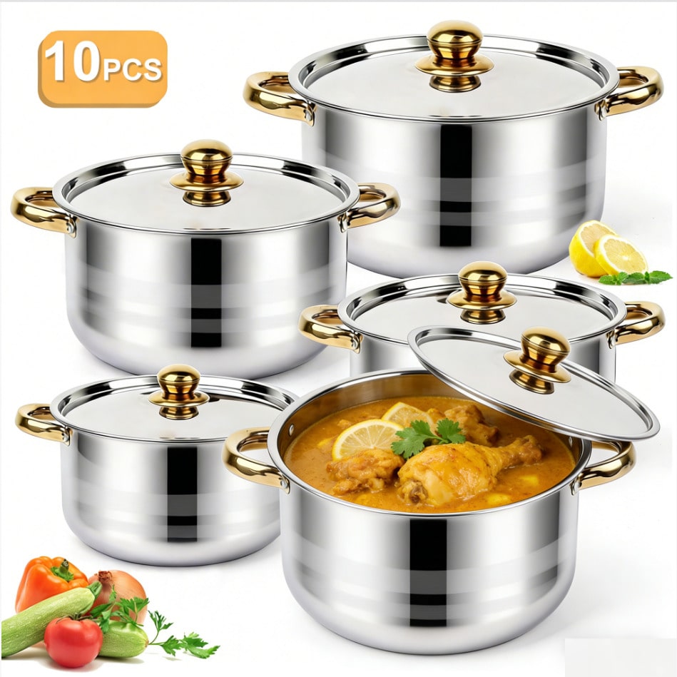 Stainless Steel Pot Set Modern - Home Cooking Cookbook ulasan dan harga